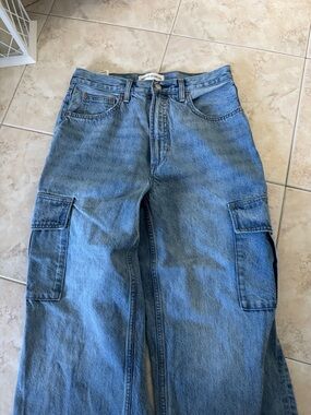 Denim Forum Light Blue High-Rise Wide Jeans